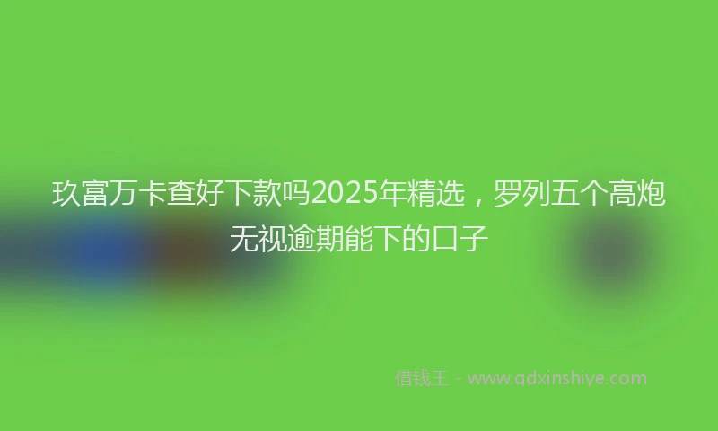 玖富万卡查好下款吗2025年精选，罗列五个高炮无视逾期能下的口子