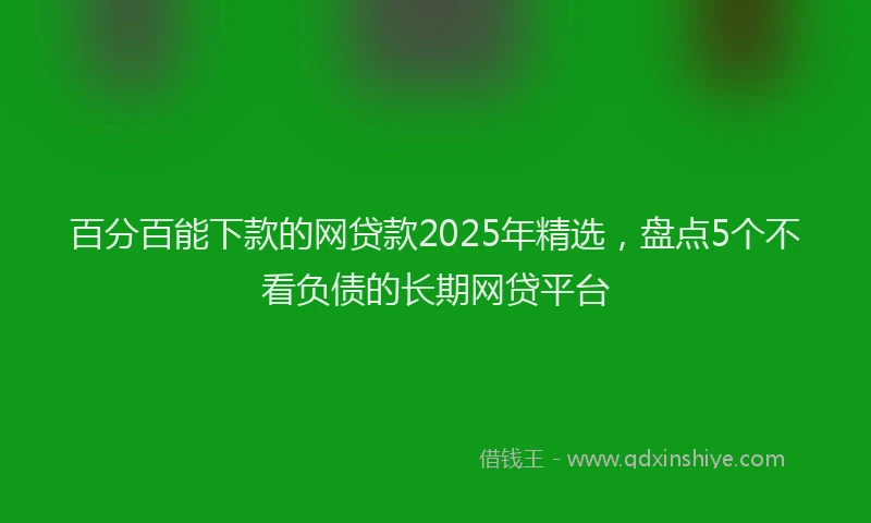 百分百能下款的网贷款2025年精选，盘点5个不看负债的长期网贷平台