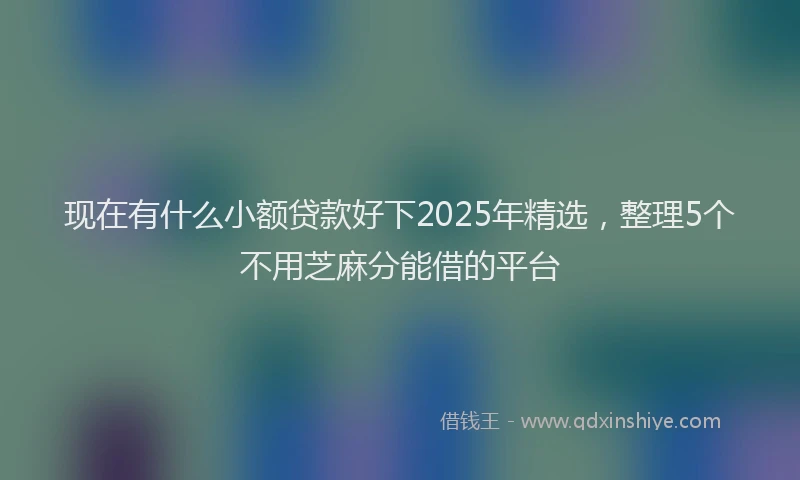 现在有什么小额贷款好下2025年精选，整理5个不用芝麻分能借的平台