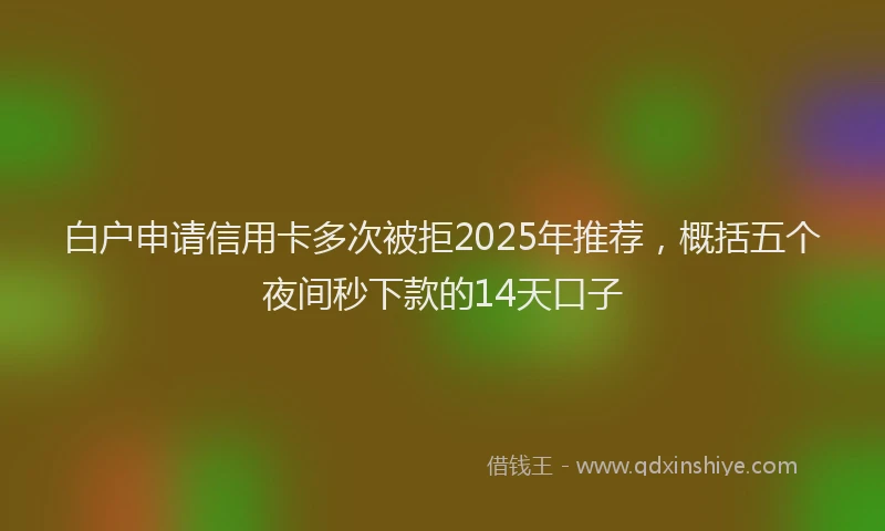 白户申请信用卡多次被拒2025年推荐，概括五个夜间秒下款的14天口子