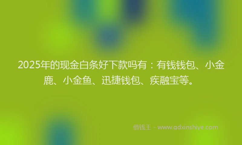 2025年的现金白条好下款吗有：有钱钱包、小金鹿、小金鱼、迅捷钱包、疾融宝等。