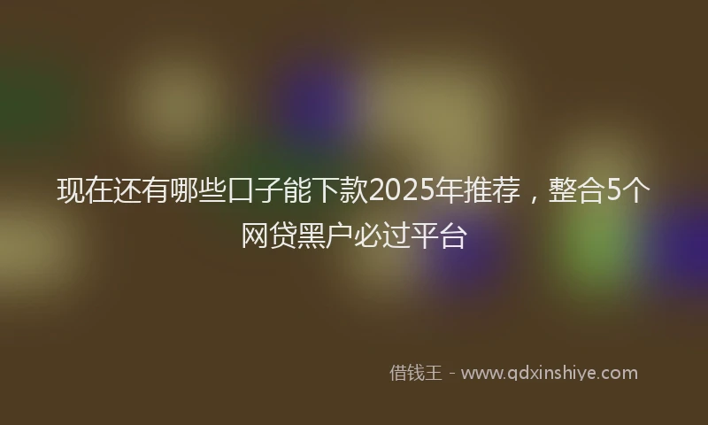 现在还有哪些口子能下款2025年推荐，整合5个网贷黑户必过平台