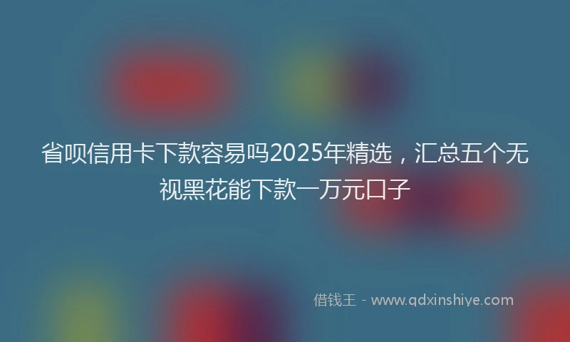 省呗信用卡下款容易吗2025年精选，汇总五个无视黑花能下款一万元口子