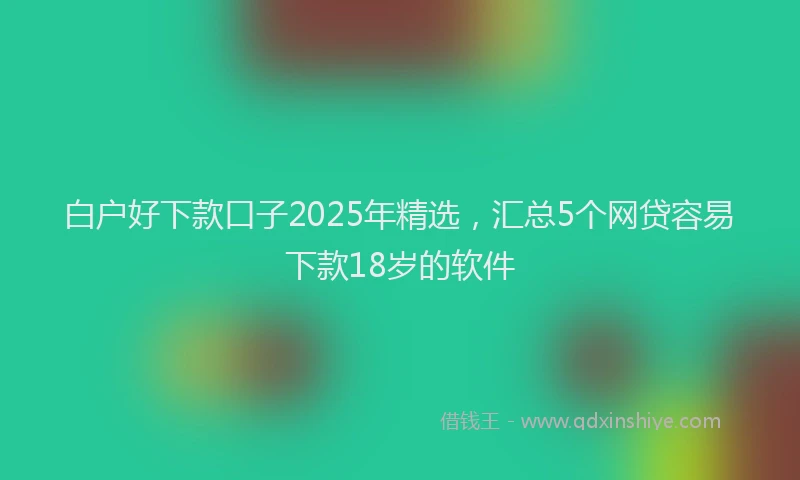 白户好下款口子2025年精选，汇总5个网贷容易下款18岁的软件