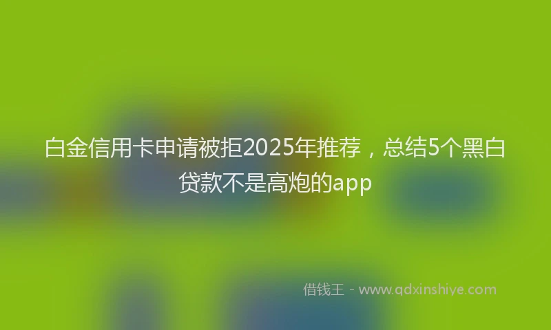 白金信用卡申请被拒2025年推荐，总结5个黑白贷款不是高炮的app