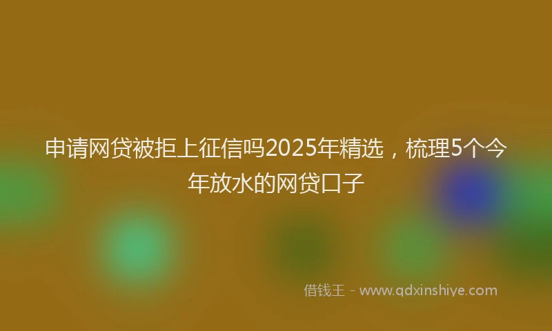 申请网贷被拒上征信吗2025年精选，梳理5个今年放水的网贷口子