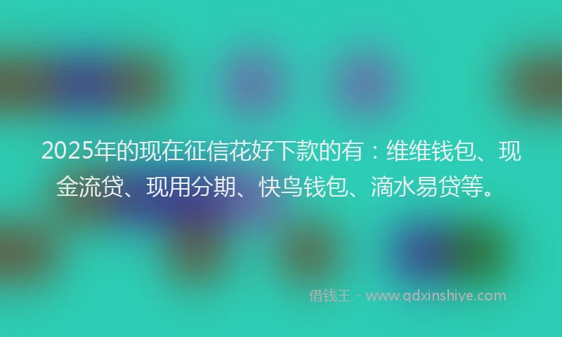 2025年的现在征信花好下款的有：维维钱包、现金流贷、现用分期、快鸟钱包、滴水易贷等。