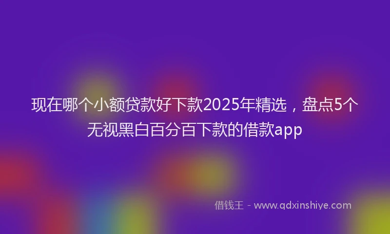 现在哪个小额贷款好下款2025年精选，盘点5个无视黑白百分百下款的借款app