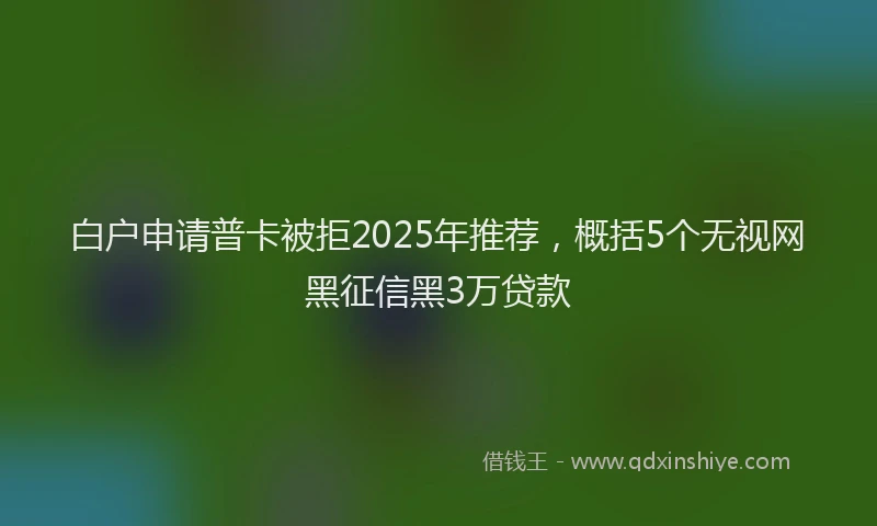 白户申请普卡被拒2025年推荐，概括5个无视网黑征信黑3万贷款