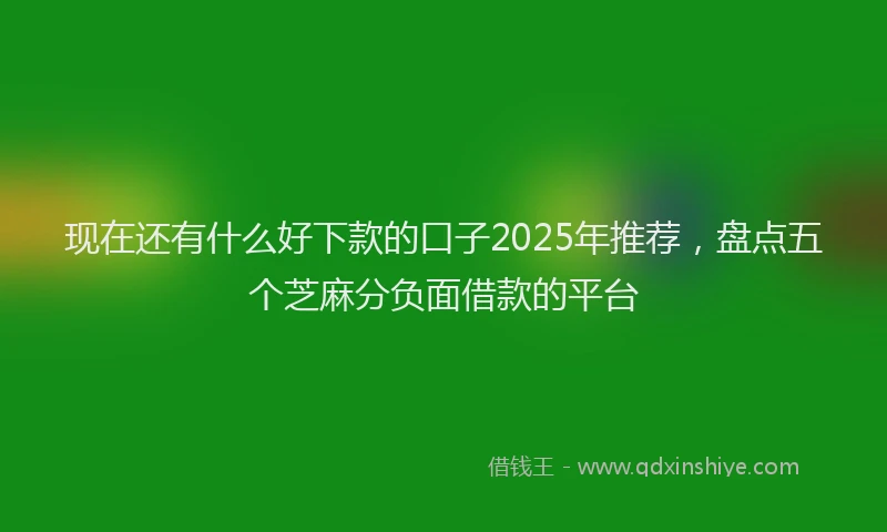 现在还有什么好下款的口子2025年推荐，盘点五个芝麻分负面借款的平台