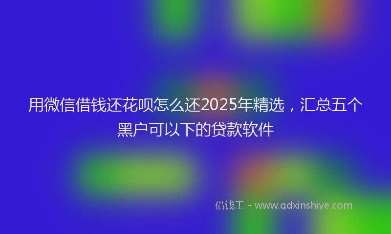 用微信借钱还花呗怎么还2025年精选，汇总五个黑户可以下的贷款软件