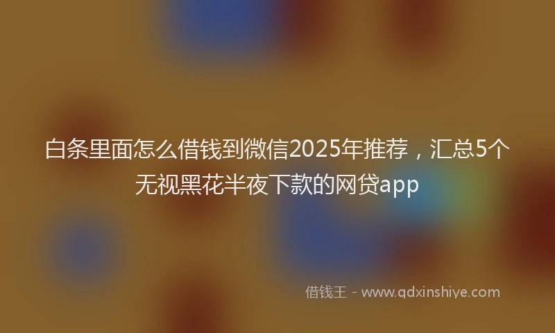 白条里面怎么借钱到微信2025年推荐，汇总5个无视黑花半夜下款的网贷app