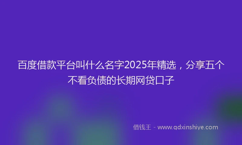 百度借款平台叫什么名字2025年精选，分享五个不看负债的长期网贷口子