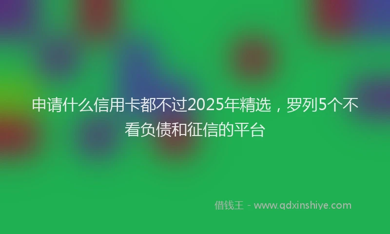 申请什么信用卡都不过2025年精选，罗列5个不看负债和征信的平台