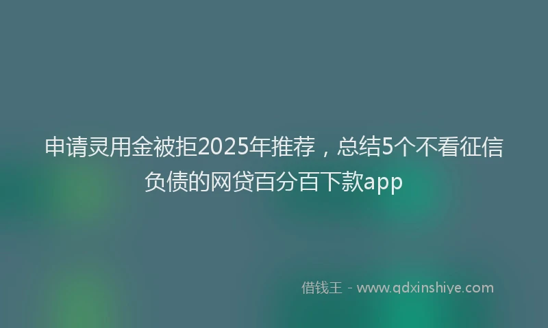 申请灵用金被拒2025年推荐，总结5个不看征信负债的网贷百分百下款app