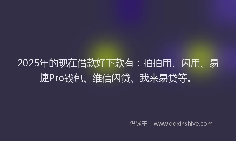 2025年的现在借款好下款有：拍拍用、闪用、易捷Pro钱包、维信闪贷、我来易贷等。