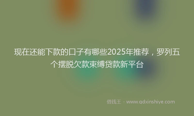 现在还能下款的口子有哪些2025年推荐，罗列五个摆脱欠款束缚贷款新平台