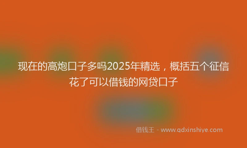 现在的高炮口子多吗2025年精选，概括五个征信花了可以借钱的网贷口子