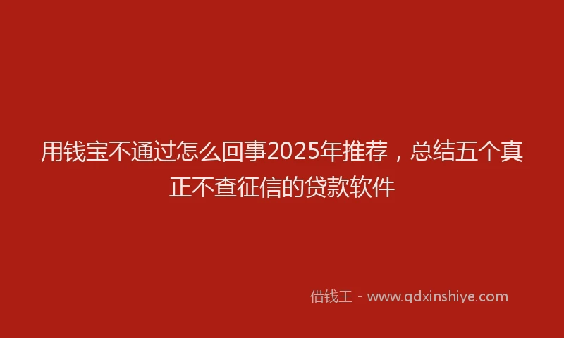 用钱宝不通过怎么回事2025年推荐，总结五个真正不查征信的贷款软件