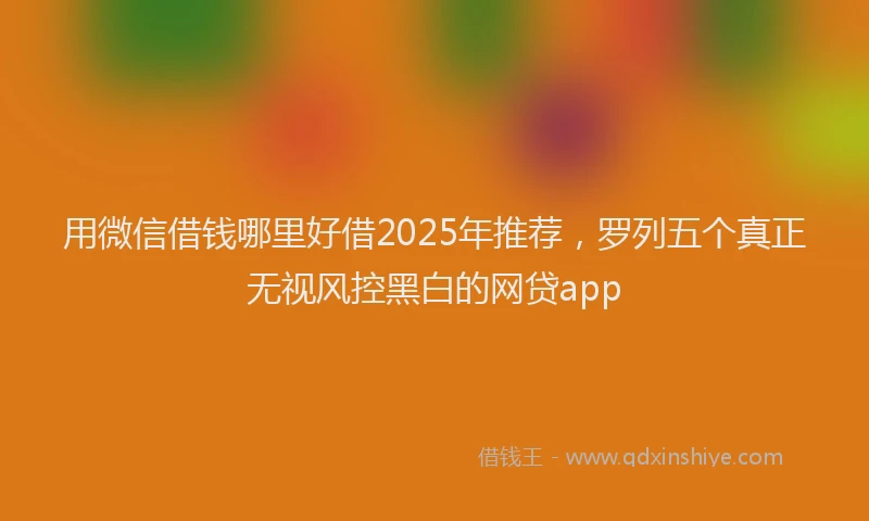 用微信借钱哪里好借2025年推荐，罗列五个真正无视风控黑白的网贷app