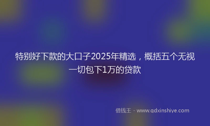 特别好下款的大口子2025年精选，概括五个无视一切包下1万的贷款