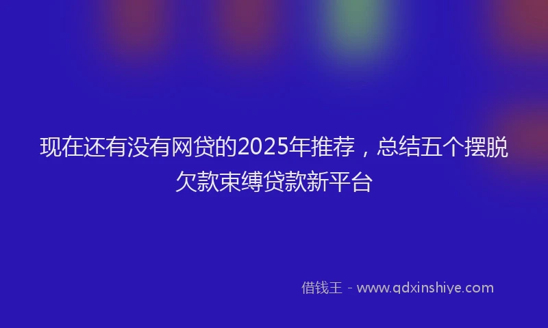 现在还有没有网贷的2025年推荐，总结五个摆脱欠款束缚贷款新平台