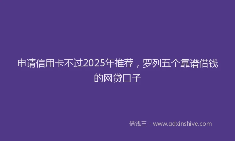 申请信用卡不过2025年推荐，罗列五个靠谱借钱的网贷口子