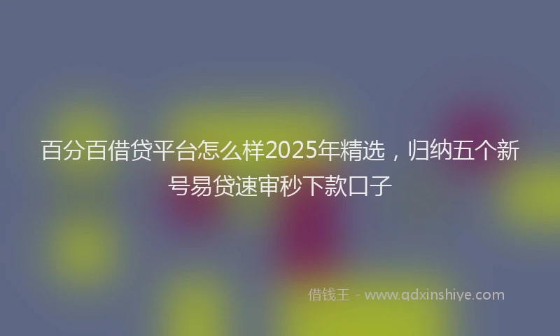 百分百借贷平台怎么样2025年精选，归纳五个新号易贷速审秒下款口子