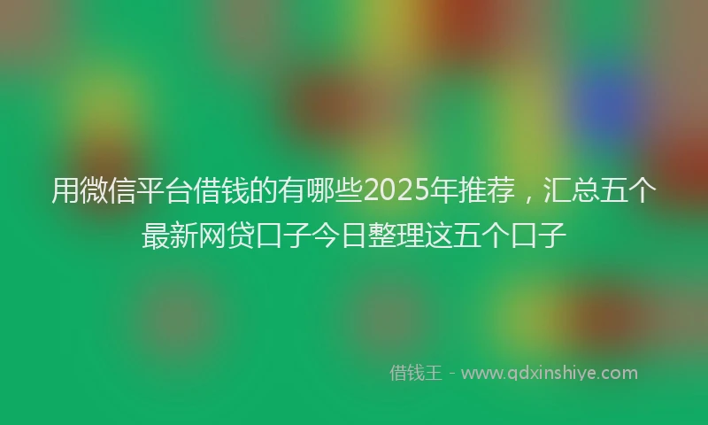 用微信平台借钱的有哪些2025年推荐，汇总五个最新网贷口子今日整理这五个口子