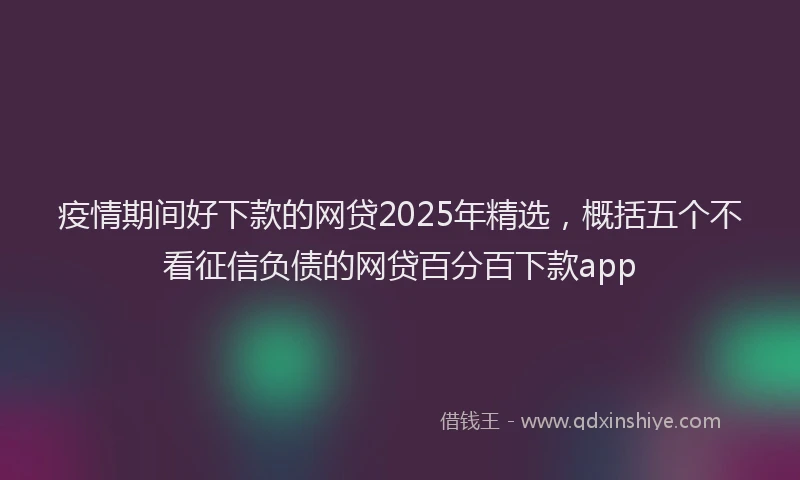 疫情期间好下款的网贷2025年精选，概括五个不看征信负债的网贷百分百下款app