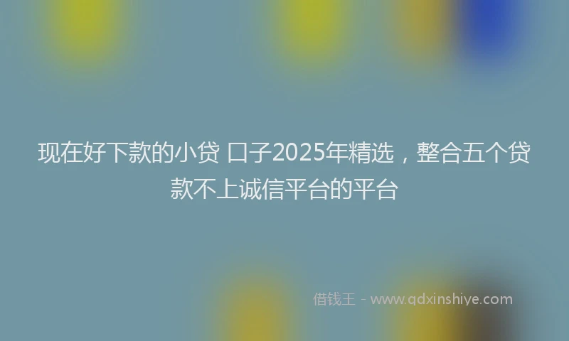 现在好下款的小贷 口子2025年精选，整合五个贷款不上诚信平台的平台