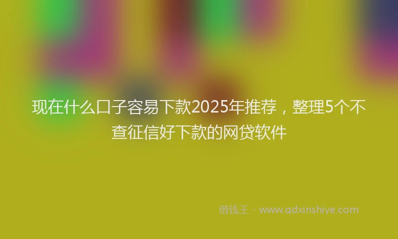 现在什么口子容易下款2025年推荐，整理5个不查征信好下款的网贷软件