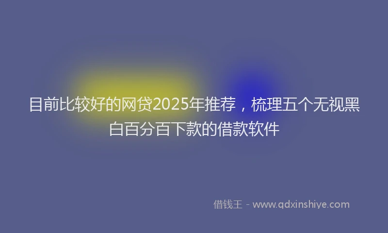 目前比较好的网贷2025年推荐，梳理五个无视黑白百分百下款的借款软件