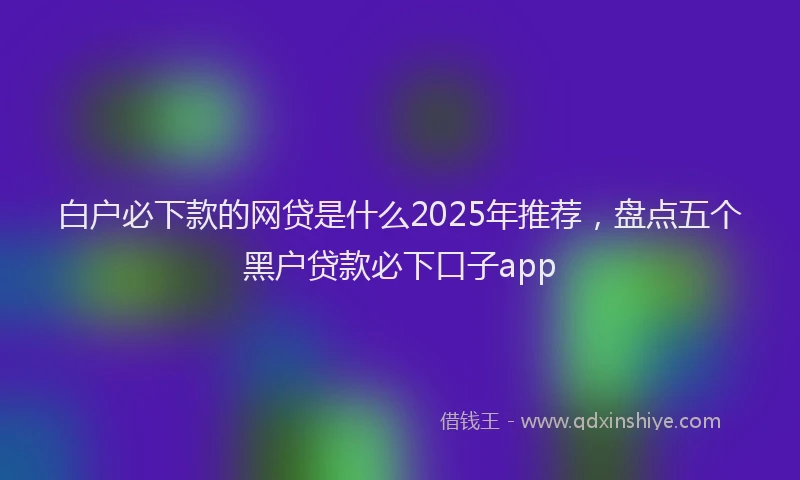 白户必下款的网贷是什么2025年推荐，盘点五个黑户贷款必下口子app