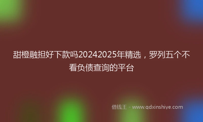 甜橙融担好下款吗20242025年精选，罗列五个不看负债查询的平台