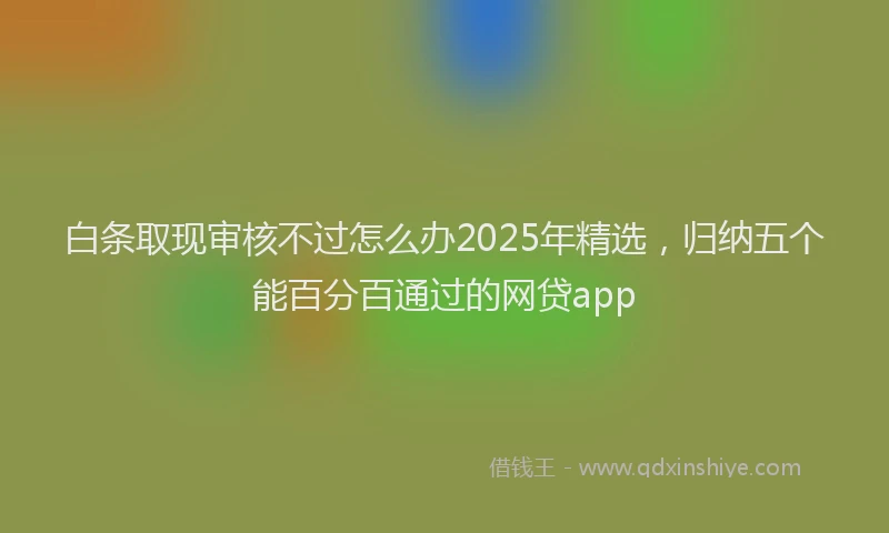 白条取现审核不过怎么办2025年精选，归纳五个能百分百通过的网贷app