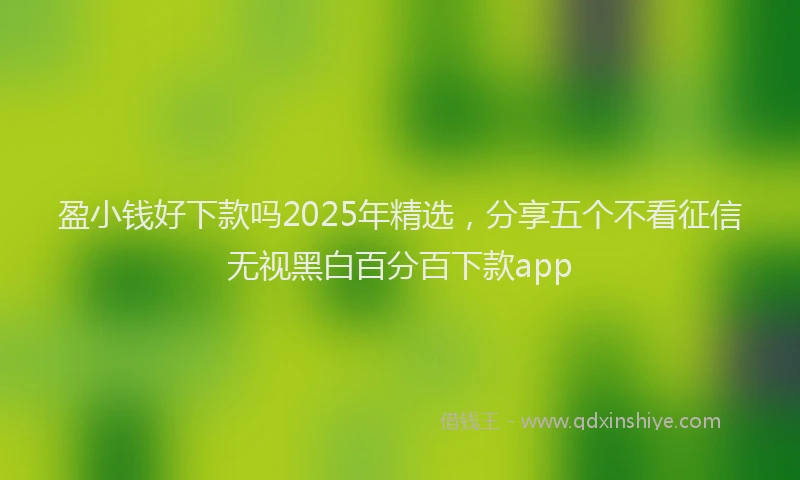 盈小钱好下款吗2025年精选，分享五个不看征信无视黑白百分百下款app