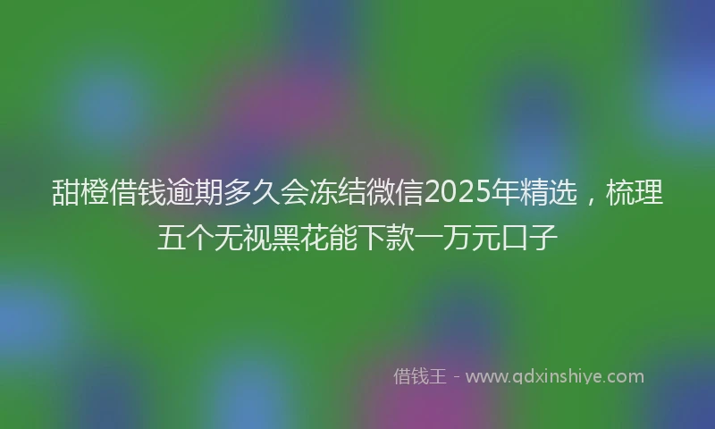 甜橙借钱逾期多久会冻结微信2025年精选，梳理五个无视黑花能下款一万元口子