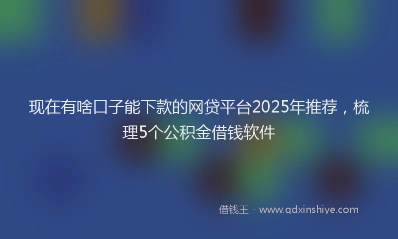 现在有啥口子能下款的网贷平台2025年推荐，梳理5个公积金借钱软件