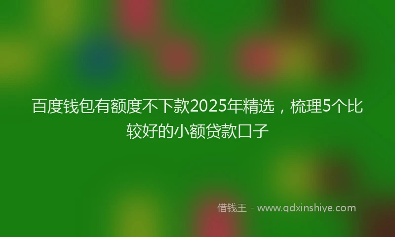 百度钱包有额度不下款2025年精选，梳理5个比较好的小额贷款口子