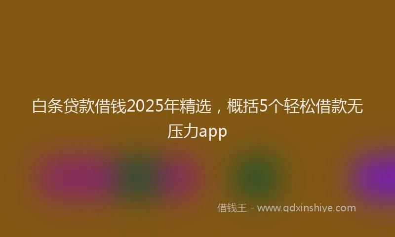 白条贷款借钱2025年精选，概括5个轻松借款无压力app