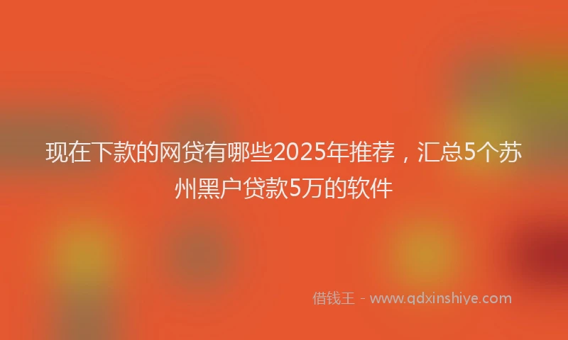 现在下款的网贷有哪些2025年推荐，汇总5个苏州黑户贷款5万的软件