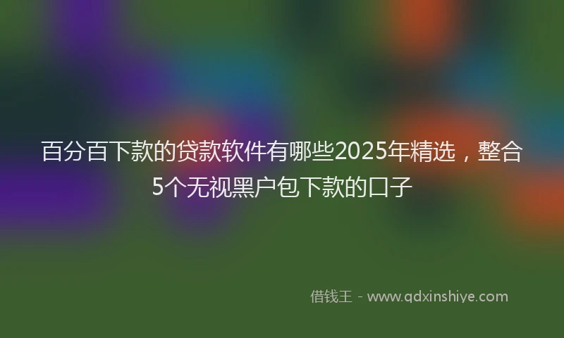 百分百下款的贷款软件有哪些2025年精选，整合5个无视黑户包下款的口子