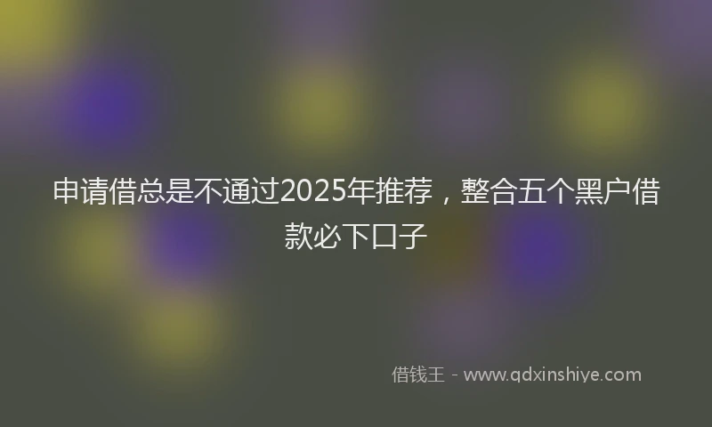 申请借总是不通过2025年推荐，整合五个黑户借款必下口子
