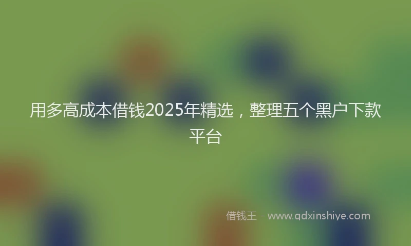 用多高成本借钱2025年精选，整理五个黑户下款平台