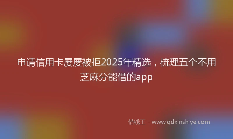 申请信用卡屡屡被拒2025年精选，梳理五个不用芝麻分能借的app
