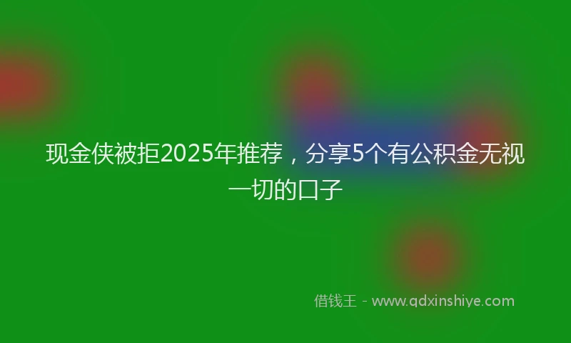 现金侠被拒2025年推荐，分享5个有公积金无视一切的口子