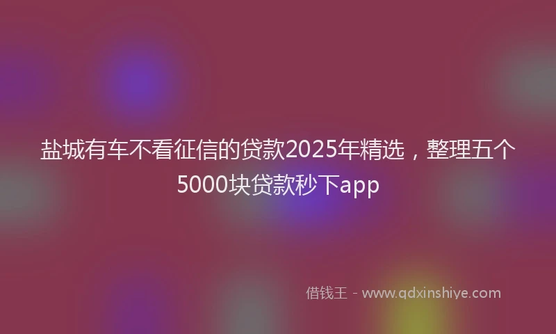 盐城有车不看征信的贷款2025年精选，整理五个5000块贷款秒下app