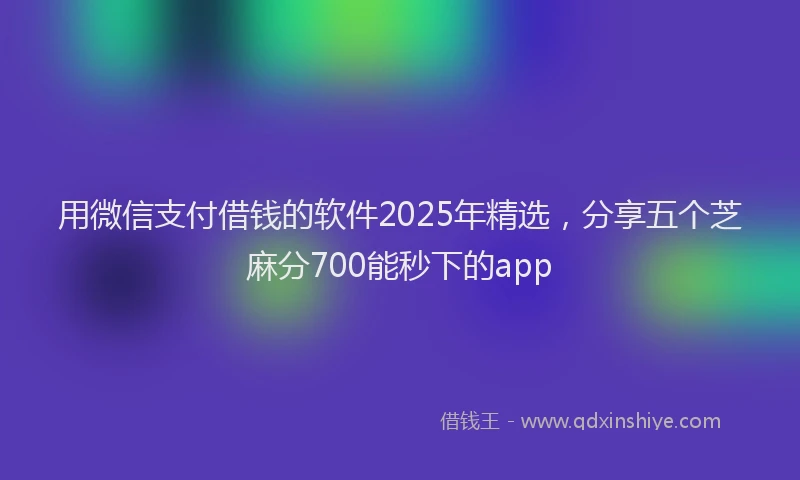 用微信支付借钱的软件2025年精选，分享五个芝麻分700能秒下的app