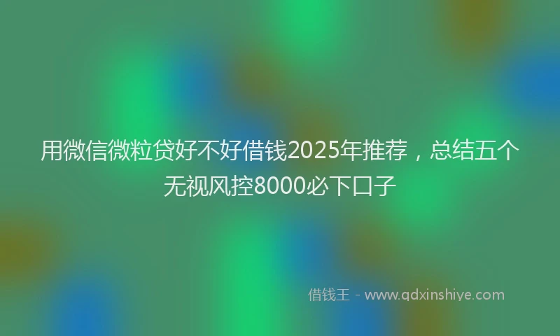 用微信微粒贷好不好借钱2025年推荐，总结五个无视风控8000必下口子